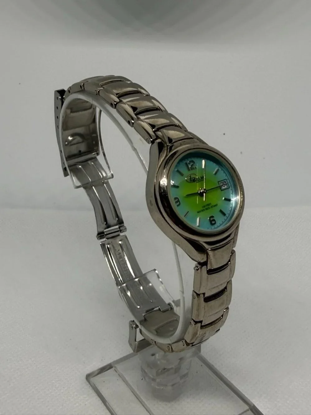 BUM Vintage Women Stainless Steel Analog Watch Gradient Green Yellow Dial BUM002